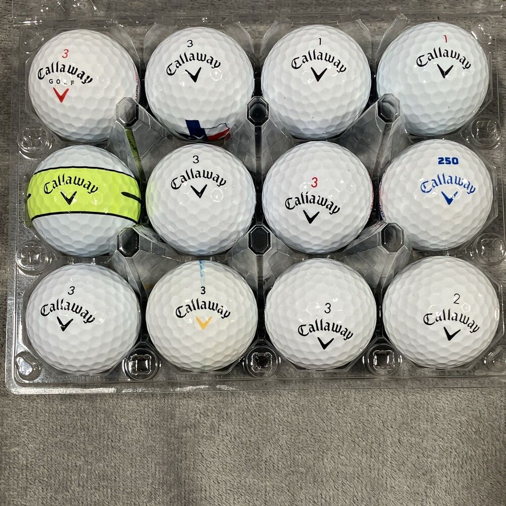Callaway 250 Recycled Golf Balls 12-Pack Mixed White & Yellow for Golf